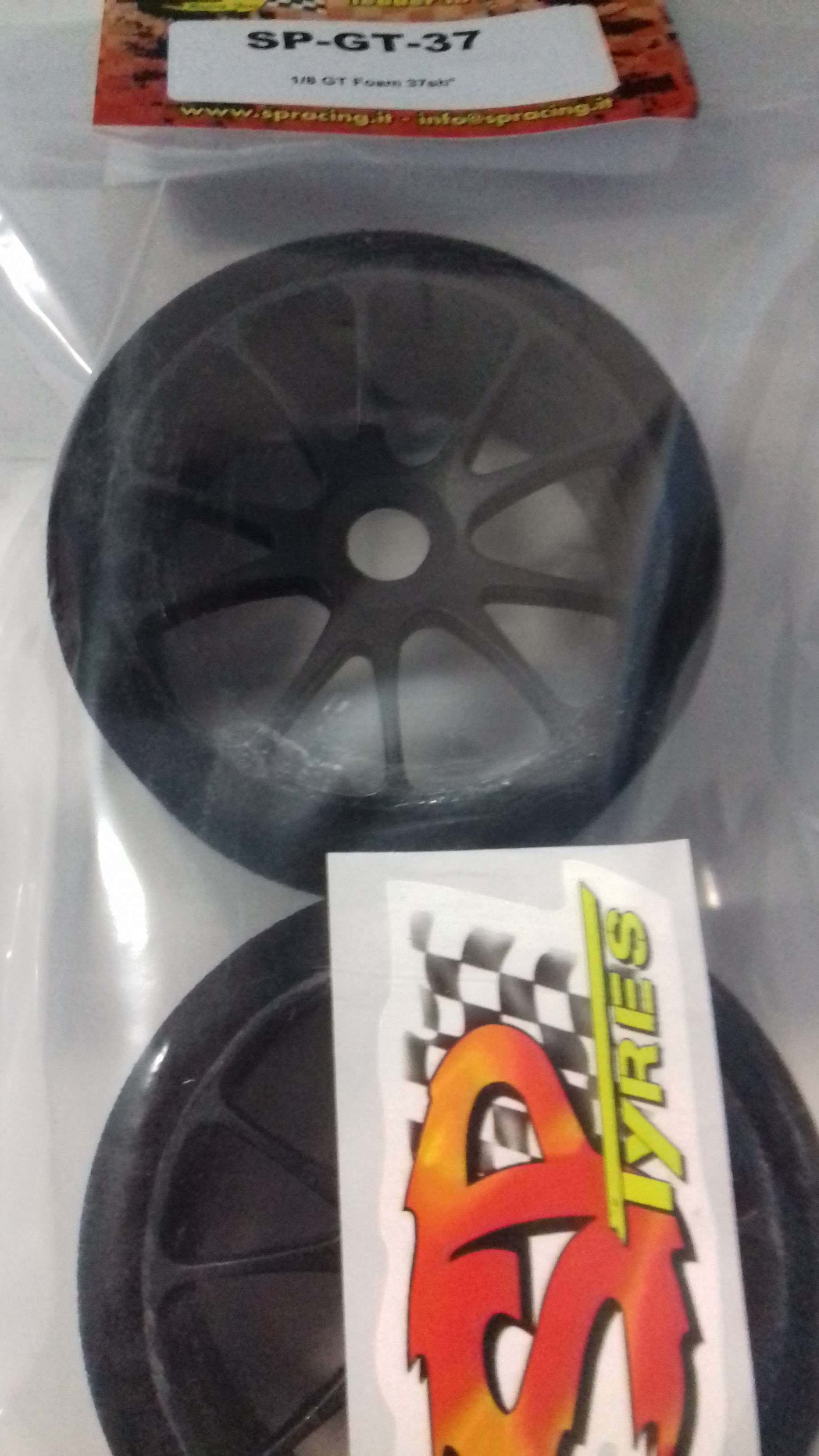 Sg Racing Gomme BSR Racing Per Modellini 1/8 GT - Montate Su Cerchi Esagonali 17mm - Schiuma Viola Con Fascia Bianca - Coppia (2 Pezzi) Pneumatici GT BSR Racing